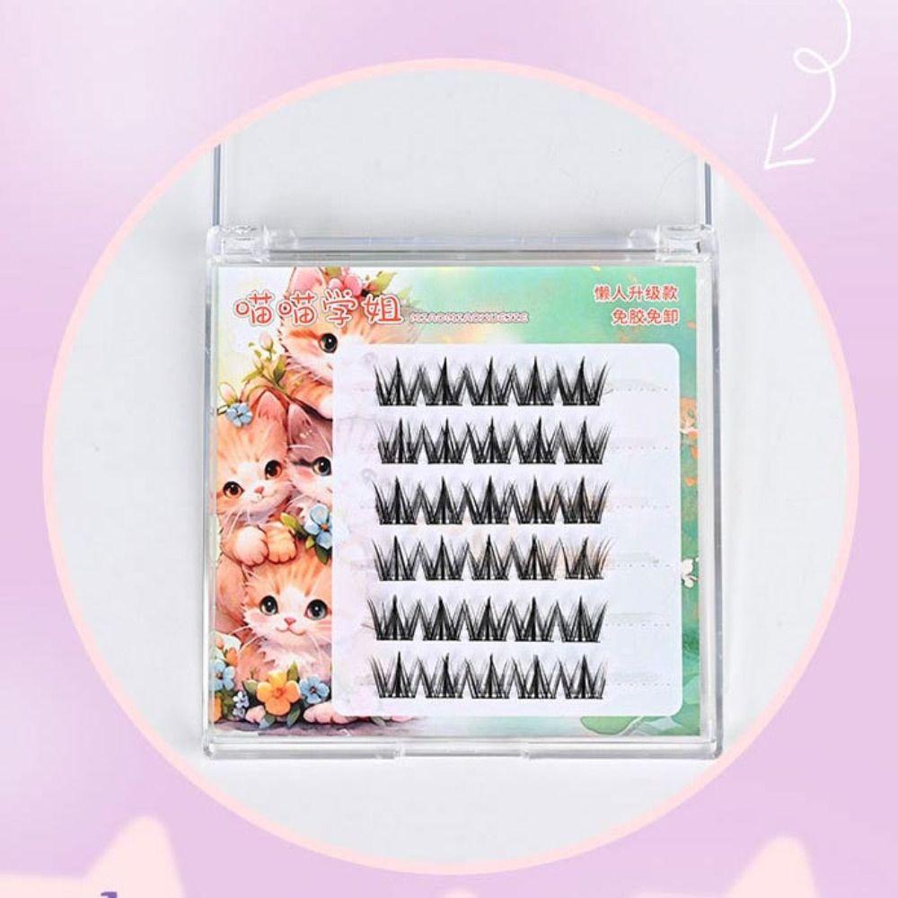 Anime Cosplay Manga Lashes With Jelly Glue Strips Cat Elf Eyelashes Makeup Supplies