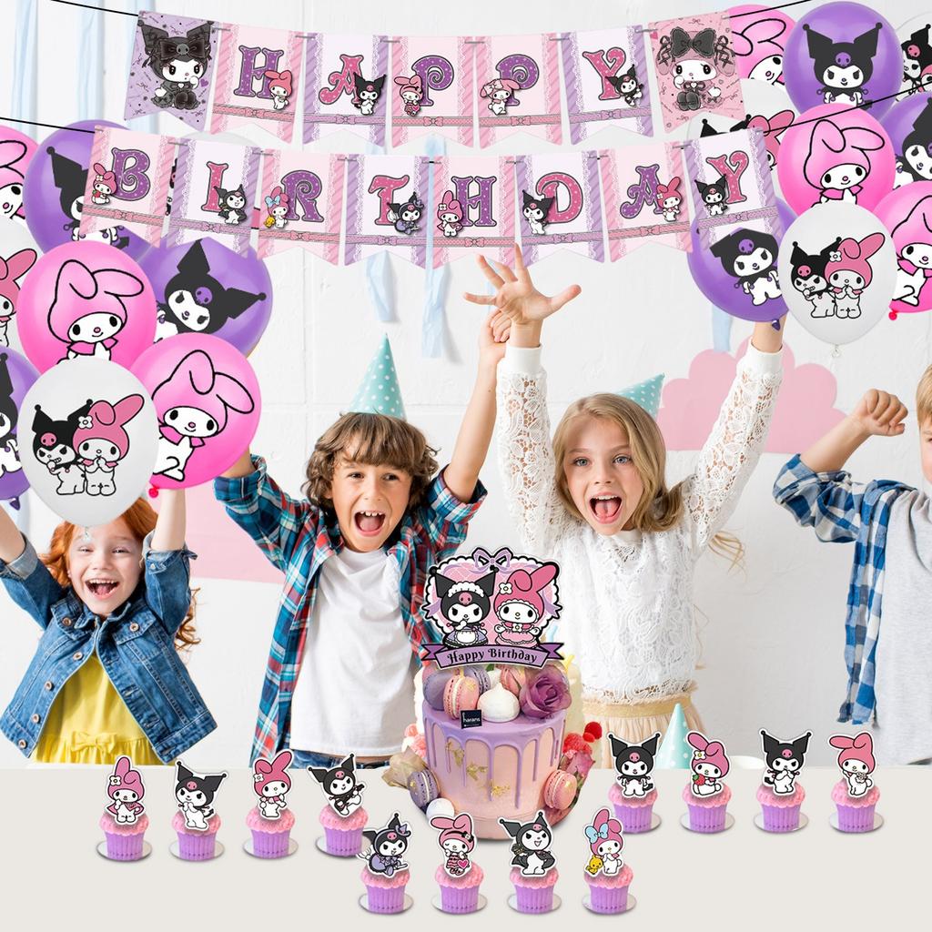 Dekorácia na tematickú párty Detská narodeninová vlajka na ťahanie Tortová plaketa Samolepková súprava