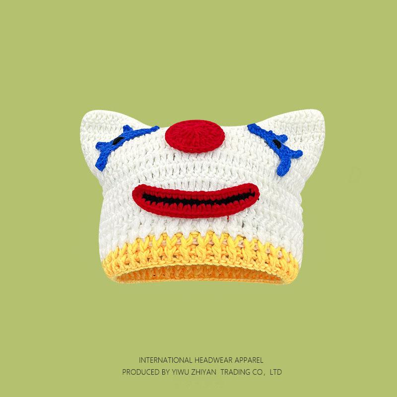 Ruffian Baby Monster Shrek Knitted Pullover Autumn and Winter Devil Long Braid Cartoon Handmade Wool Hat Tide