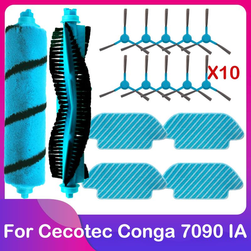 Fit For Cecotec Conga 7090 IA Robot Vacuum Cleaner Replacement Spare Part Accessories Main Brush Roller Side Brush Mop Cloth Rag