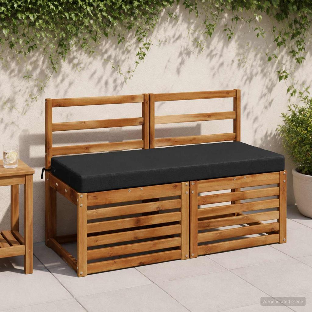 2 Piece Bench Cushions SOEST 2 Pcs. 100percent Polyester Black