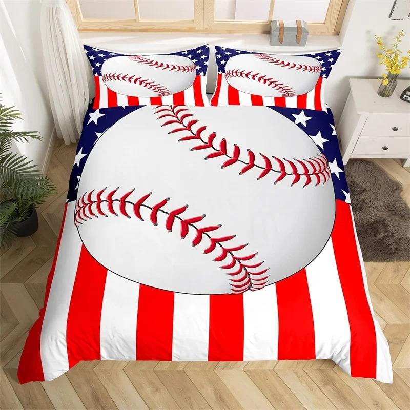Chlapecký baseballový povlak na přikrývku teens Sportovní téma ložní souprava Mikrovlákno 3D rukavice na baseballovou pálku přikrývka na přikrývku Twin King Queen Size