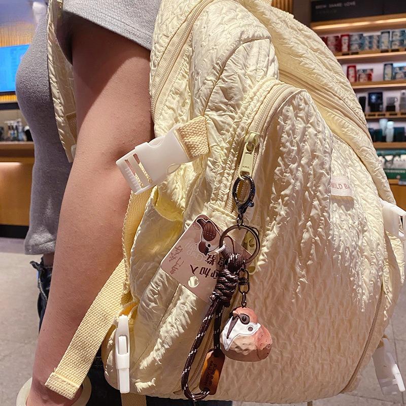 Brelok do kluczy z żywicy w kształcie ptaka Styl rzeźbienia w drewnie Kreatywny kształt ptaka Zawieszka do kluczy samochodowych Urocze akcesoria do zawieszenia na torbie dla pary