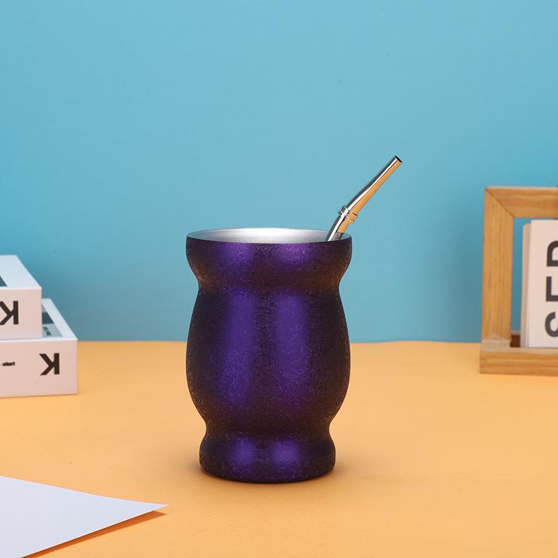 Tazza per Mate Argentina in Acciaio Inossidabile 304 da 8 oz con Cannuccia Cucchiaio