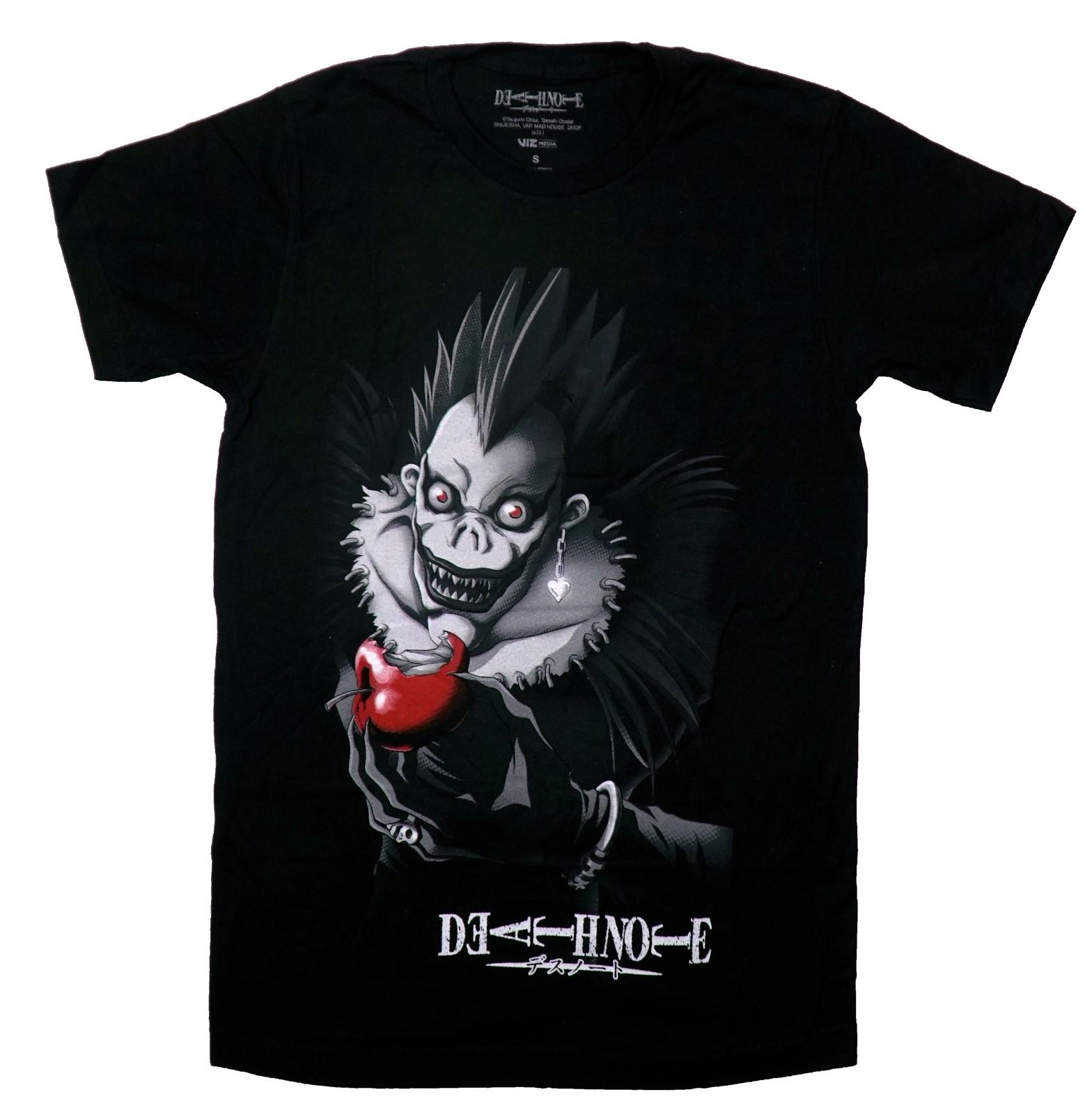 Death Note New Adult T-Shirt - Ryuk Holding Bitten Apple M