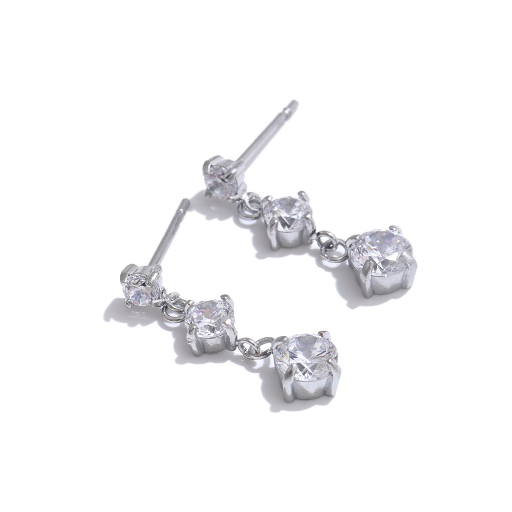 

Yhpup Delicate Bling Cubic Zirconia Small Square Drop Earrings High-Grade Stainless Steel Waterproof Fashion Gift 316L Jewelry