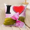 Just A Girl Who Loves Pickles Cushion Cover Silky Short Plush Invisible Zipper Dustproof Sofa Pillow Case For Home Decor