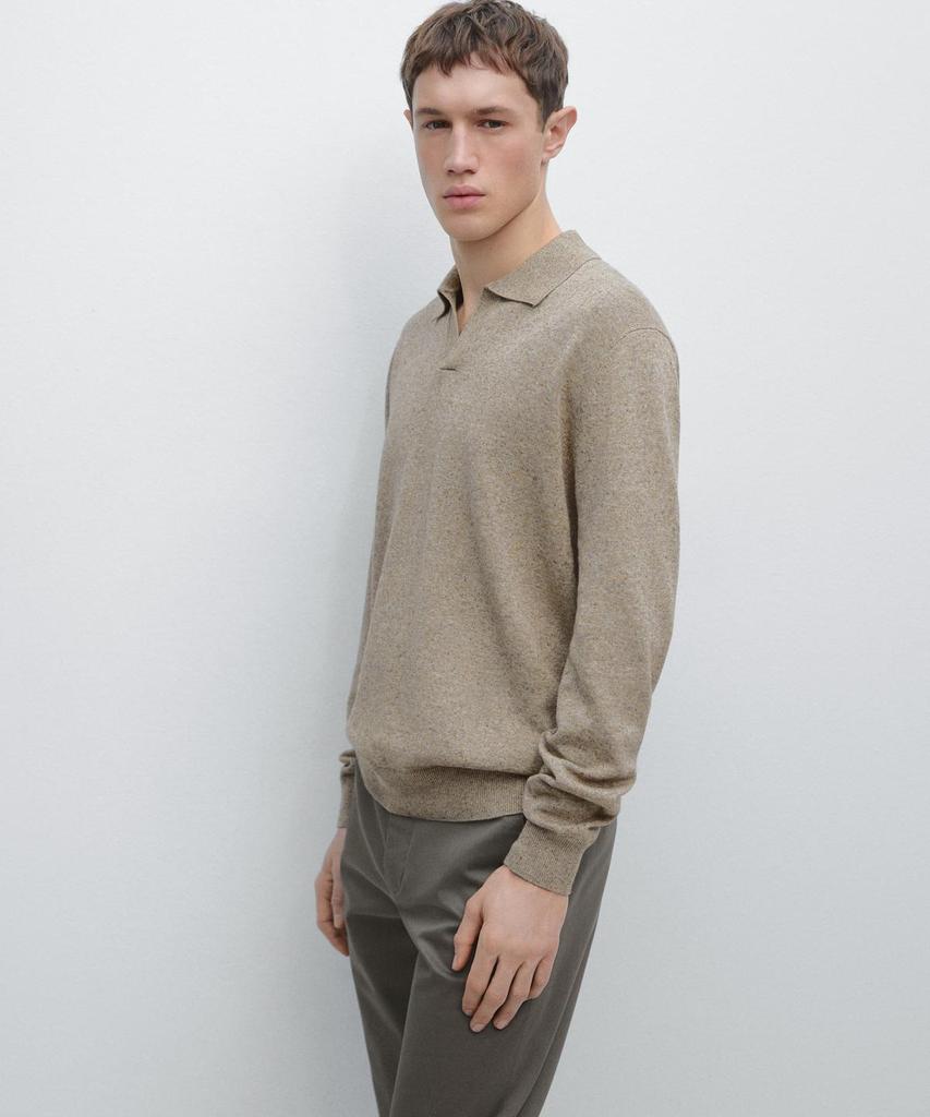 Masimodutti Cotton Blend Knit Polo Neck Sweater
