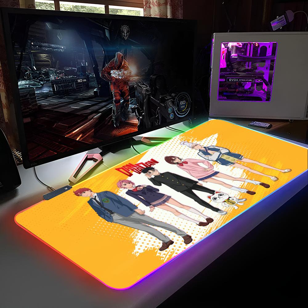 Anime D-Dandadanes Mouse Pad RGB Backlit Mouse Pad Laptop Mouse Pad Laptop Gamer Computer Desk Gaming Accessories