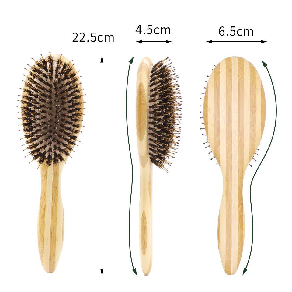 Boar Bristle Hair Brush Wholesale Bamboo HairBrush Natural Boar Hair Brush Customized Logo
