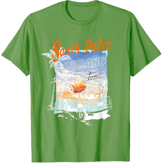 South Padre Island Texas Summer Vibe Sunset Palm Tree T-Shirt