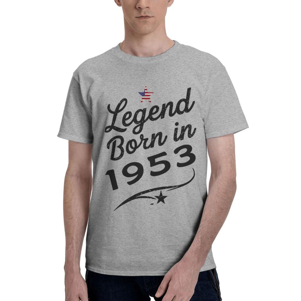Legend In Born 1953 Print With American Flag Design 100 Cotton Casual Breathable Confortable Cute Mens TShirts Men Clothes