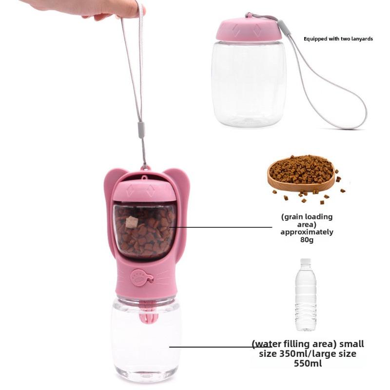 Haustier-Wasserspender Zwei-in-Eins, Outdoor-Hunde-Wasserspender, Reisebecher, Outdoor-Hunde-Wasserflasche, Katzen- und Hundeartikel, Wasser- und Futternapf