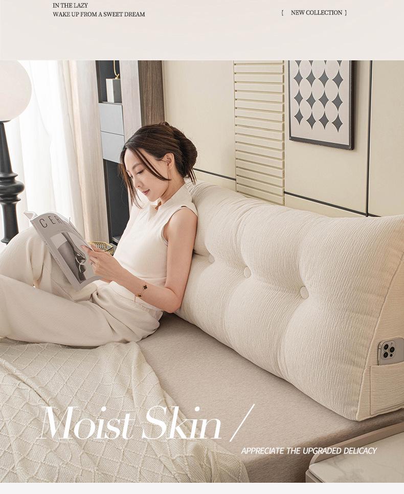 Grenzüberschreitendes dreieckiges Kopfteilkissen: Doppelte Rückenlehne, Weiche Polsterung, Lendenwirbelstütze für Sofa & Bett