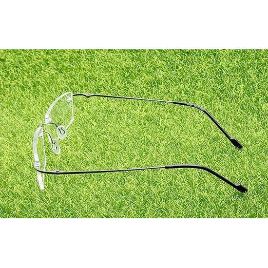 RSINC Rimless Light weight Flexible frame eyeglass Spectacle For Men And Women Modern  Square Gun - Black N-575 C3 50-18-135 Flexible - 1
