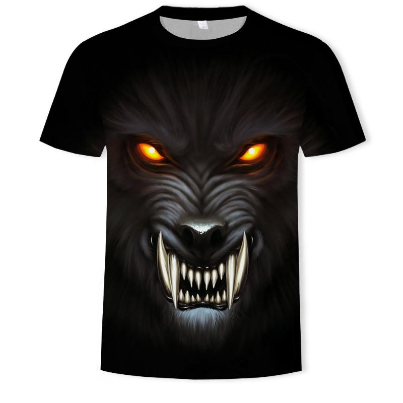 Men's 3D Printed T-Shirt Animal Pattern Printing Short Sleeve O-Neck Pullover Casual Top