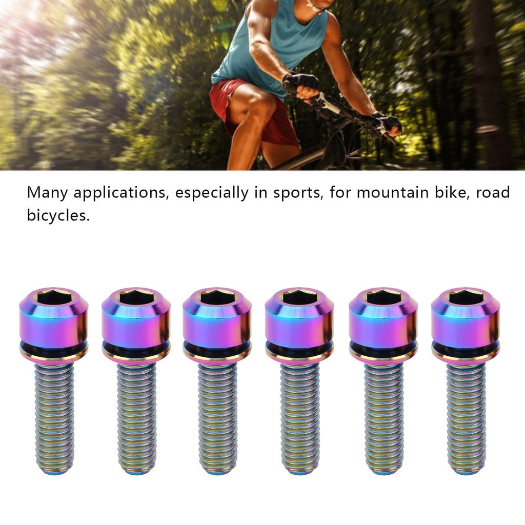 6Pcs Portable for M5x18   Alloy Mountain   Road Bike Stem Screw High Strength