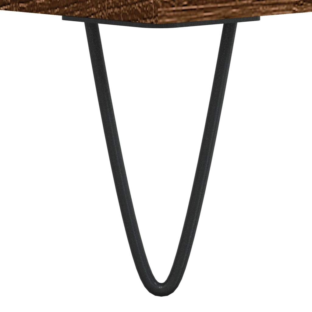 Coffee Table Brown Oak Look 55 X 55 X 36.5 Cm Engineered Wood