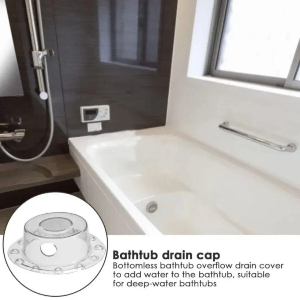 PVC Bath Overflow Drain Cover Transparent Bathroom Accessories New Drainage Cap Bottomless Bathtub