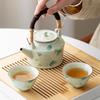 Large Capacity Yellow Ru Kiln Xuien Flower Tea Pot Household Kung Fu Tea Set Open Slice Ceramic Pot Single Pot