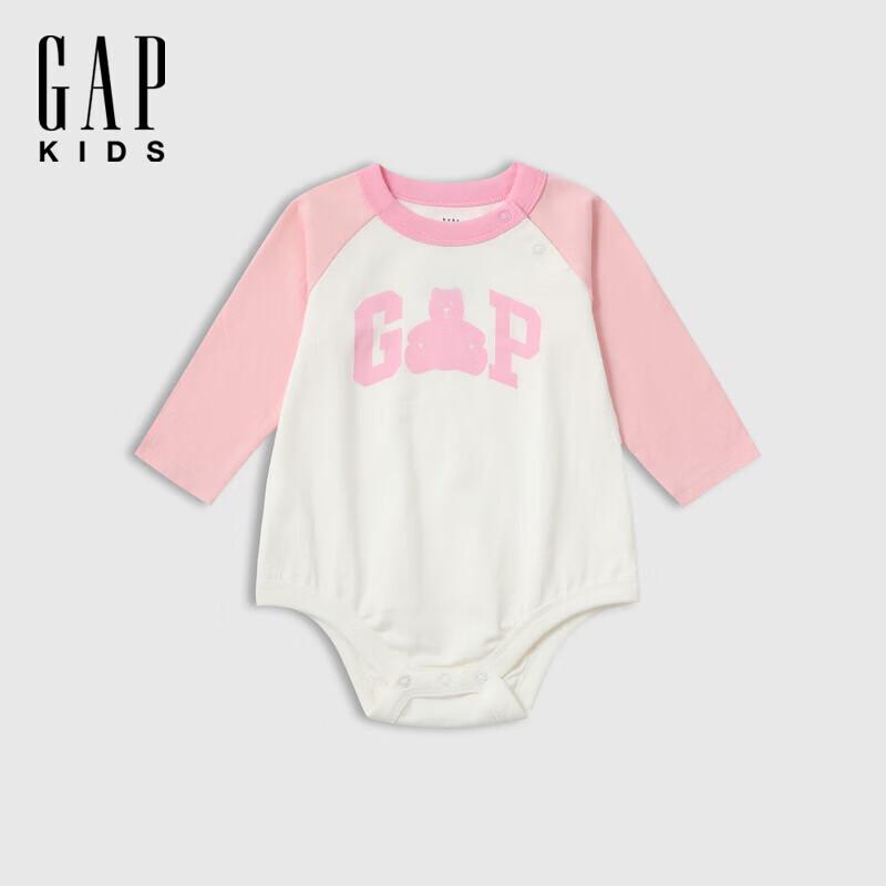 Gap Baby Cotton Bear Print Logo Colorblock Bodysuit 66/44