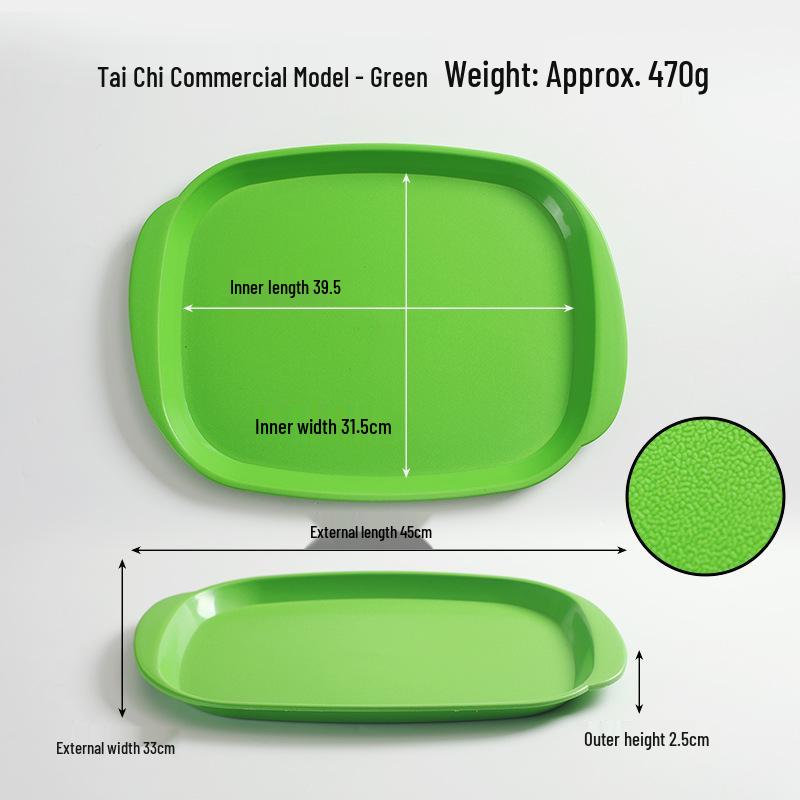 Thickened Rectangular Double-Handled Anti-Slip Tray for Fast Food and Canteen Use
