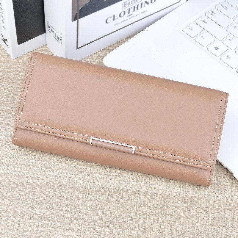 

Женские модные длинные кошельки из искусственной кожи, тройной держатель для карт, повседневный кошелек, сумки 19.2*9.5*3cm хаки