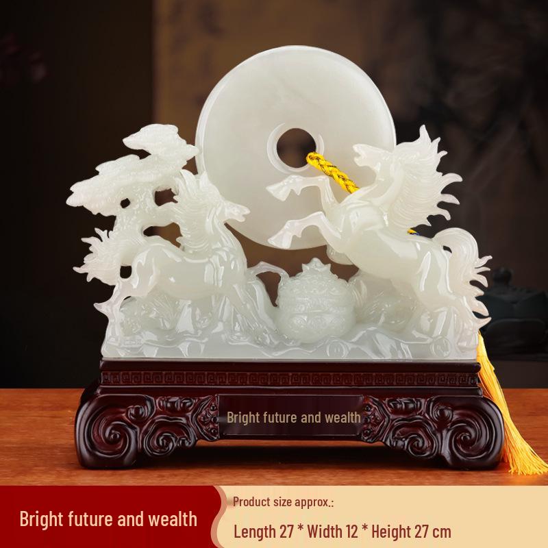 Jade Horse Figurine: Auspicious Zodiac Ornament for Wealth and Peace