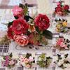 Artificial Peony Rose Flower Vintage Silk Fake Flower Bouquet Wedding Decor Home