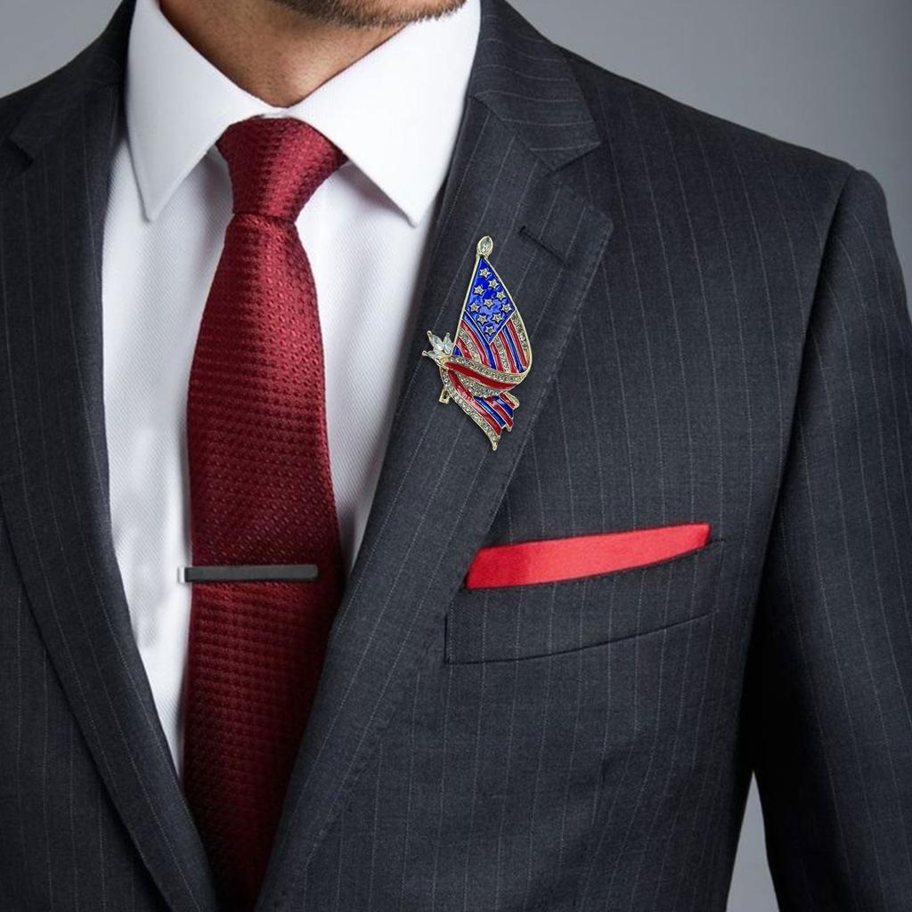 Elegant Alloy Metal Pin Fashionable Flag Theme Jewelry Accessory Multipurpose Wear For Outfits Friendship