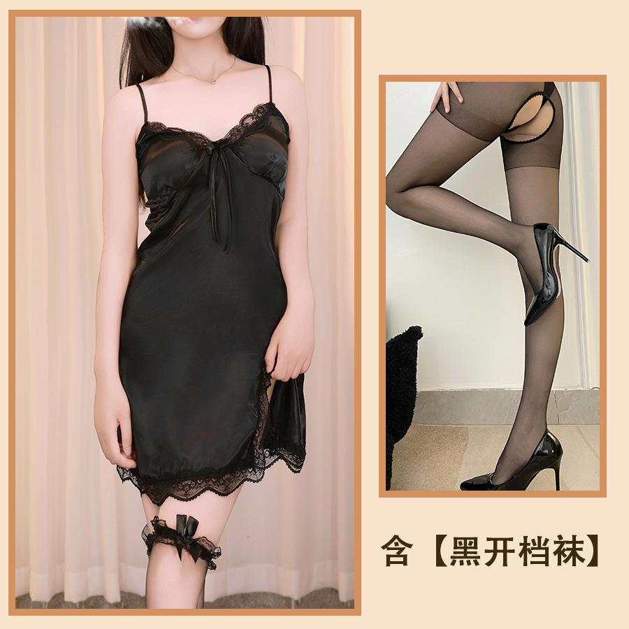 Sexy Lingerie Sexy Pajamas Women's Loungewear Deep V Pure Desire Temptation Passion Split Suspender Halter Suit