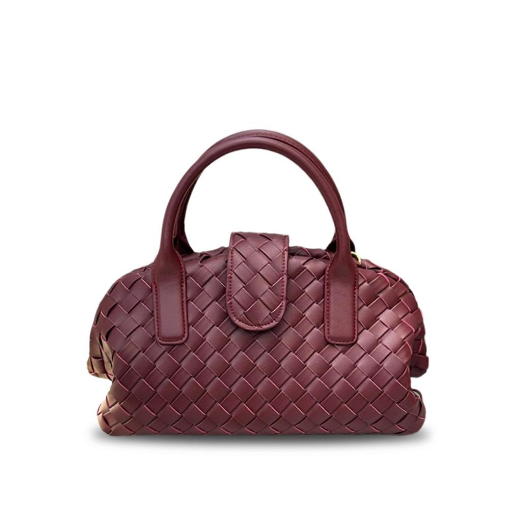 2026 leather cross-border new cloud bag woven portable shoulder crossbody magnetic bowling Boston bag women