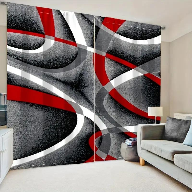 2pcs Abstract Swirl Sheer Curtain   Design Window Treatment   Living Room/Bedroom Decor   Rod Pocket Curtain