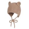 Thicken Ear Protection Hat Keep Warm Overhead Cap Fashionable Bear Ear Knitted Hat  Adult