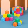 Montessori Magic Block Puzzle Hračka Prostorové Logické myšlení Tréninková hra Duha Skládací bloky Matematické vzdělávací hračky pro děti