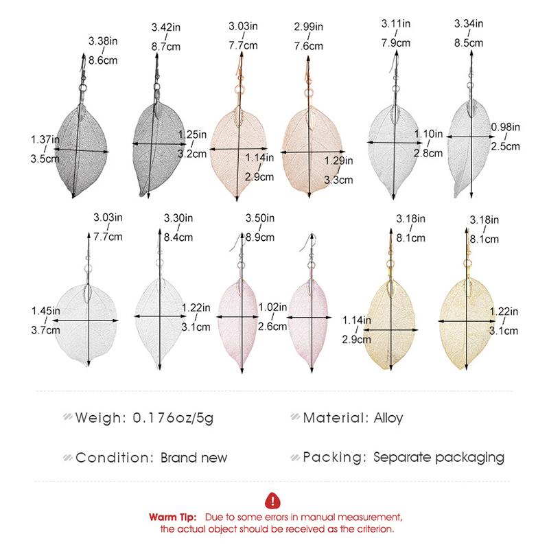Einfache Mode Blatt Anhänger Ohrringe Für Frauen Punk Elegant Hochzeit Schmuck Zierlichkeit Ohrschmuck