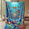 Ocean Life Adventure 2 Theme blanket Lightweight Warm Flannel Blanket Decorative Throw Blanket for Home Decoration