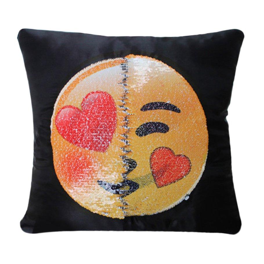 sequin pillow with face