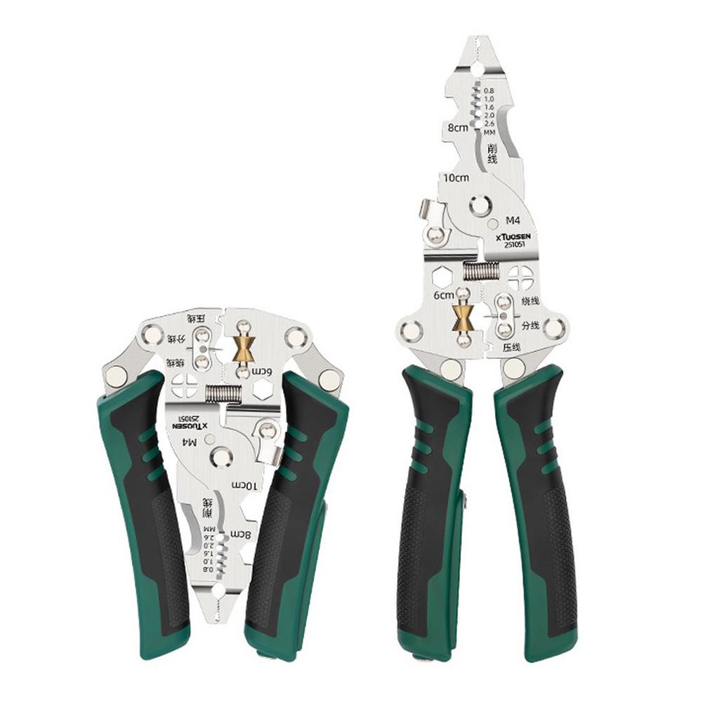 Foldable Electrician Wire Stripping Pliers Multifunctional Wire Crimper Cable Tools for Cutting Peeling Wiring