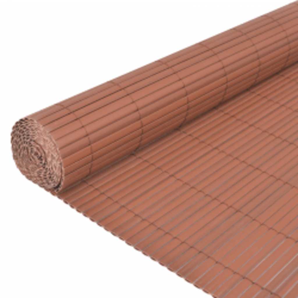 Double Sided Garden Fence 90 x 400 cm Brown