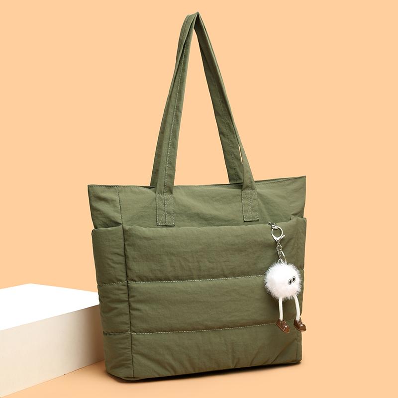 Women's Shoulder Bag Large Capacity Handbag Solid Color Commuter Bag