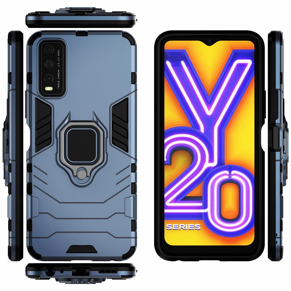 For Vivo Y20 Case V2029 Car Shockproof Magnetic Ring Armor Phone Cover For Vivo Y20i Case 6.51" V2027 V2032 Y 20 Coque Funda