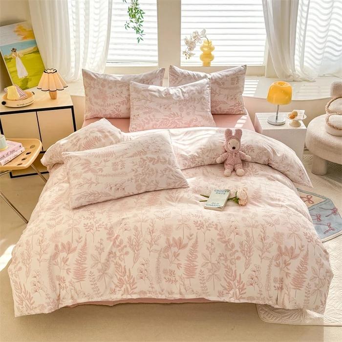 Floral Style Duvet Cover Sets Single/Queen/King Soft Washed Cotton Bed Cover Sets 240x220 Bedding Sets