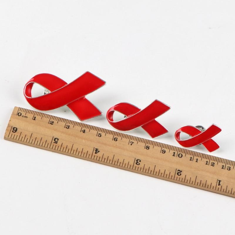 Czerwona Wstążka Broszka Emaliowane Przypinki Biżuteria Świadomość HIV AIDS Nadzieja Przypinka do Klapy Guziki Odznaki Biżuteria Akcesoria Odzieżowe