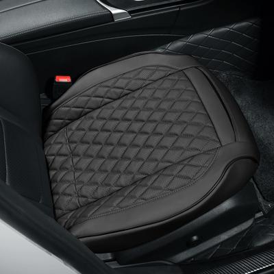 Car Seat Cover Cowhide Genuine Leather Front Bottom Drive Seat Cushion Covers,Waterproof,Real Cow Leather,Anti-Slip, Storage Bags,Universal Fit 90%