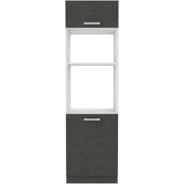 Oven Column Unit with 2 Hinged Doors - Grey - L 60 X D 57 X H 210 Cm - LASSEN