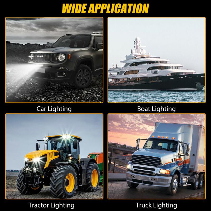 1 Paar Aluminiumlegierungs-Auto-LED-Arbeitsscheinwerfer, Mini, rund, 22 Lichter, Offroad-Motorradtechnik