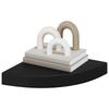 Corner Floating Shelves Set of 4 Black 25 x 25 x 3.8 cm MDF