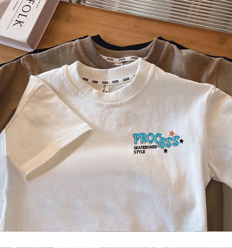 2024 Sommer Jungen Reines Baumwoll Kurzarm T-Shirt - Dünner Stil Oberteile für Kinder