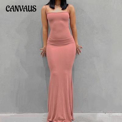 Spring and Autumn Women's Halter Dress Advanced Sense of Pure Desire Wind Package Hip Dress Super Sexy Slim Knitted Long Fishtail Dresses